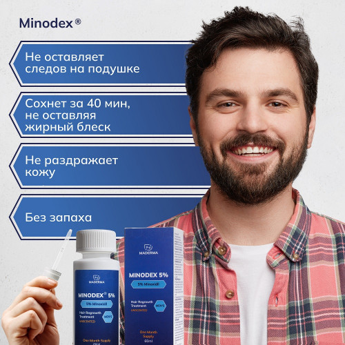 Лосьон для роста волос и бороды Minodex 5%